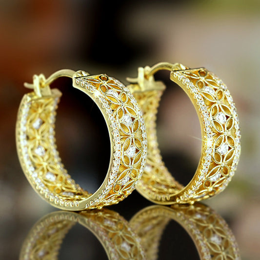 Golden Butterfly Bloom Ear Clips