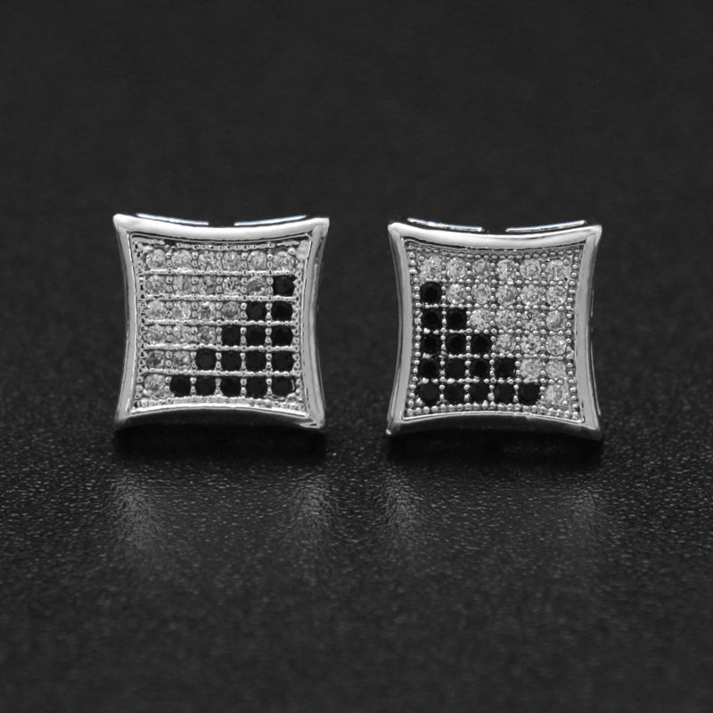 Diamond Flash Gold Stud Earrings