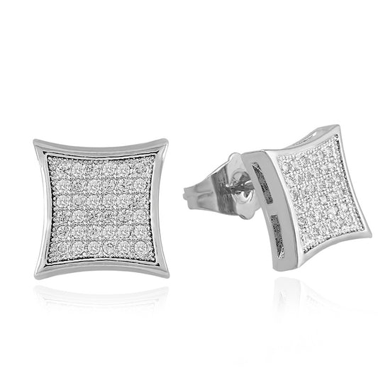 Diamond Flash Gold Stud Earrings