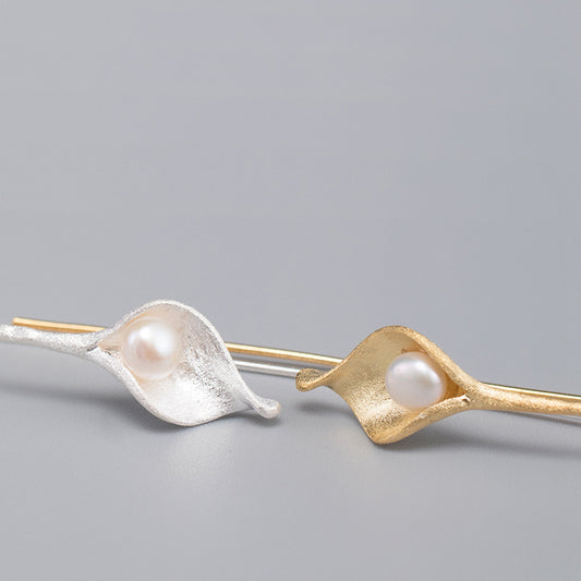 Silver Petal Grace Earrings