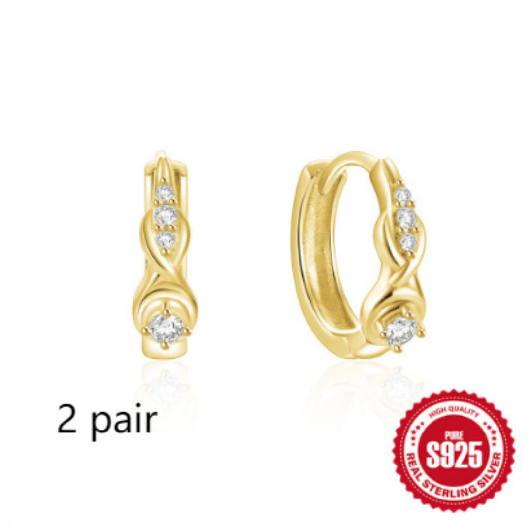 TwistGlow Zircon Earrings Sterling Silver