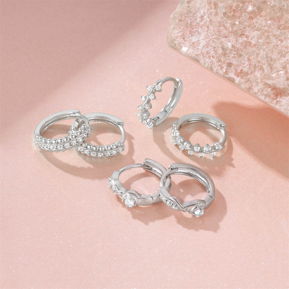 TwistGlow Zircon Earrings Sterling Silver