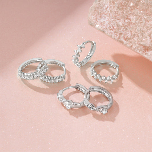 TwistGlow Zircon Earrings Sterling Silver