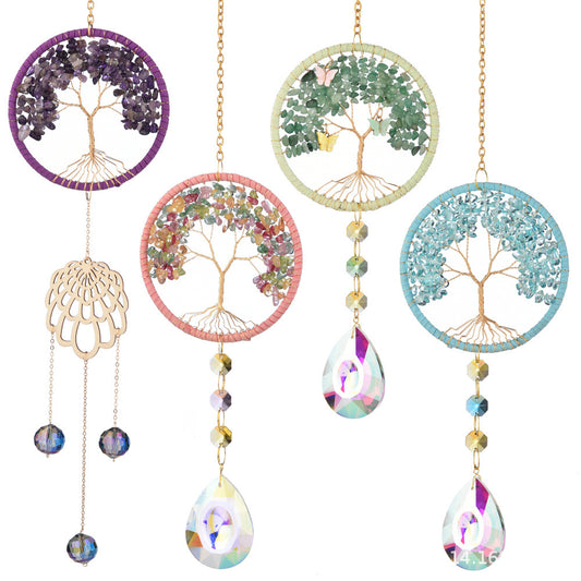 Four Color Crystal Lucky Tree Sun Catcher Charm