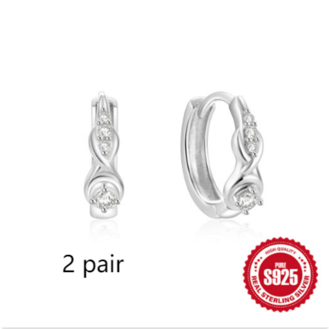 TwistGlow Zircon Earrings Sterling Silver