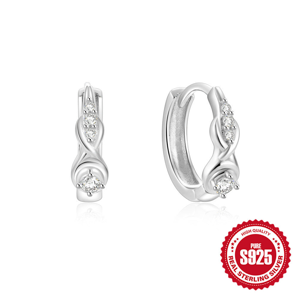 TwistGlow Zircon Earrings Sterling Silver