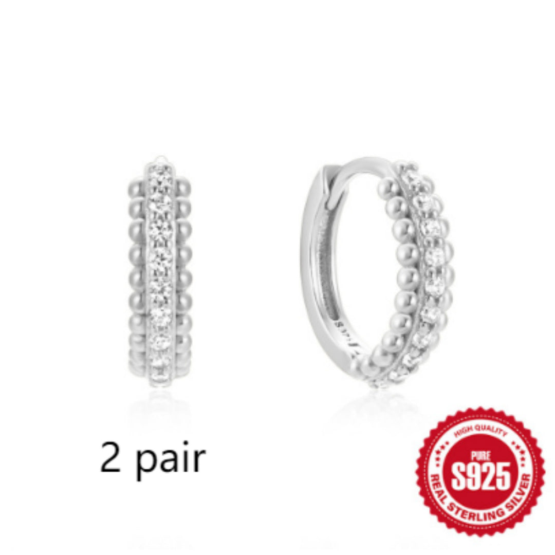 TwistGlow Zircon Earrings Sterling Silver