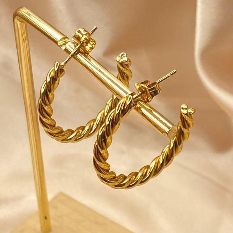 Bold Twist Hoop Earrings