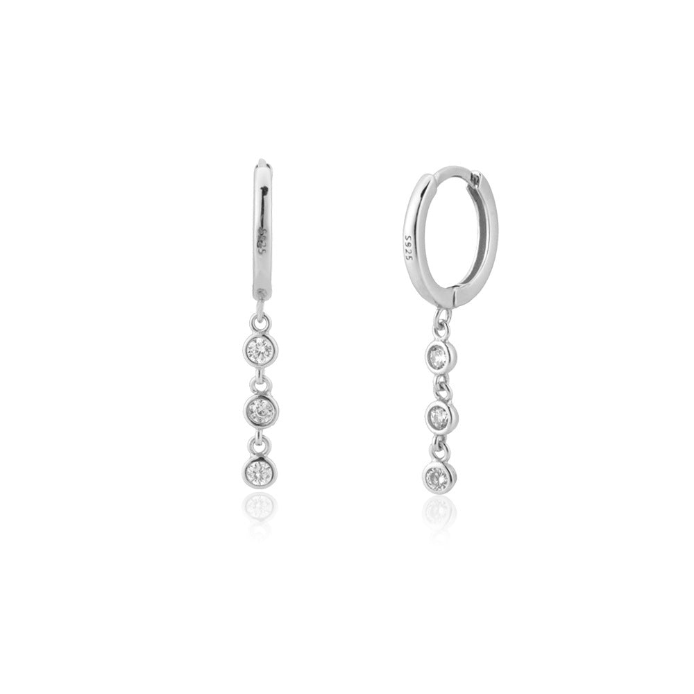 Starlit Round Zircon Dangles