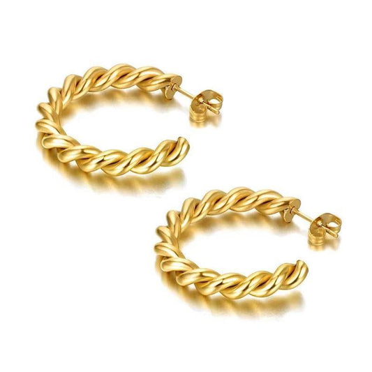 Bold Twist Hoop Earrings