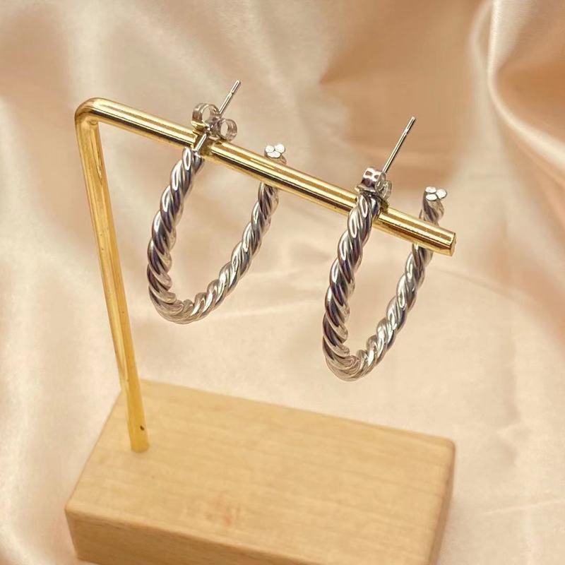 Bold Twist Hoop Earrings