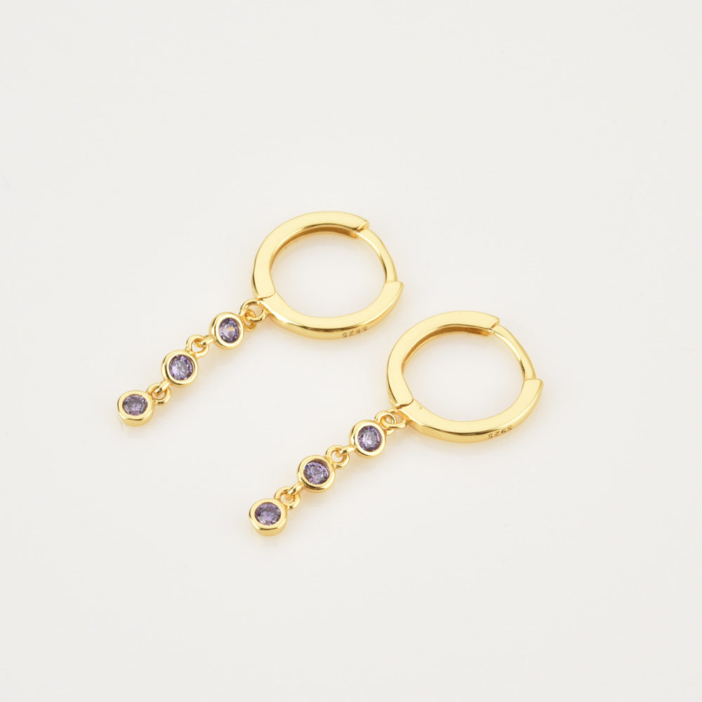 Starlit Round Zircon Dangles