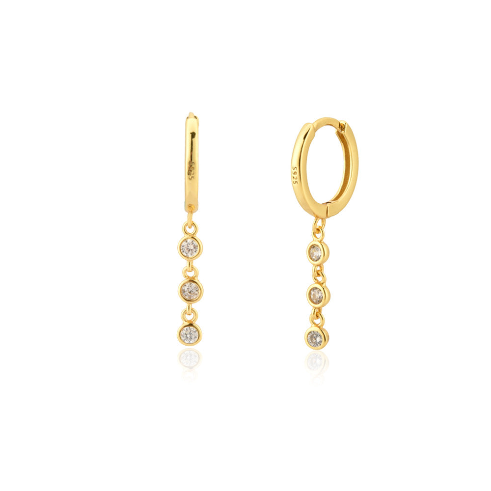 Starlit Round Zircon Dangles