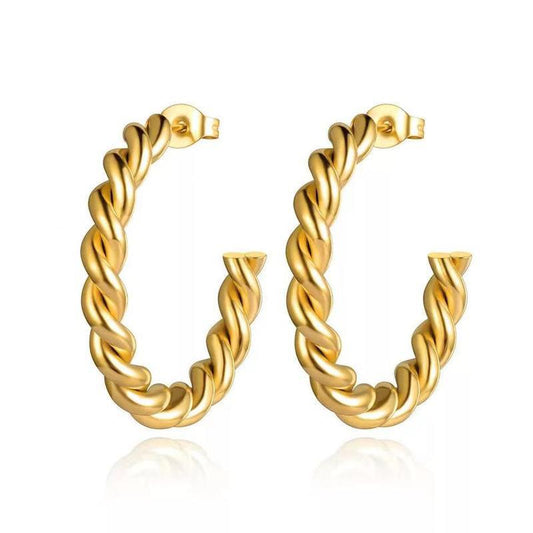 Bold Twist Hoop Earrings