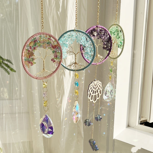 Four Color Crystal Lucky Tree Sun Catcher Charm