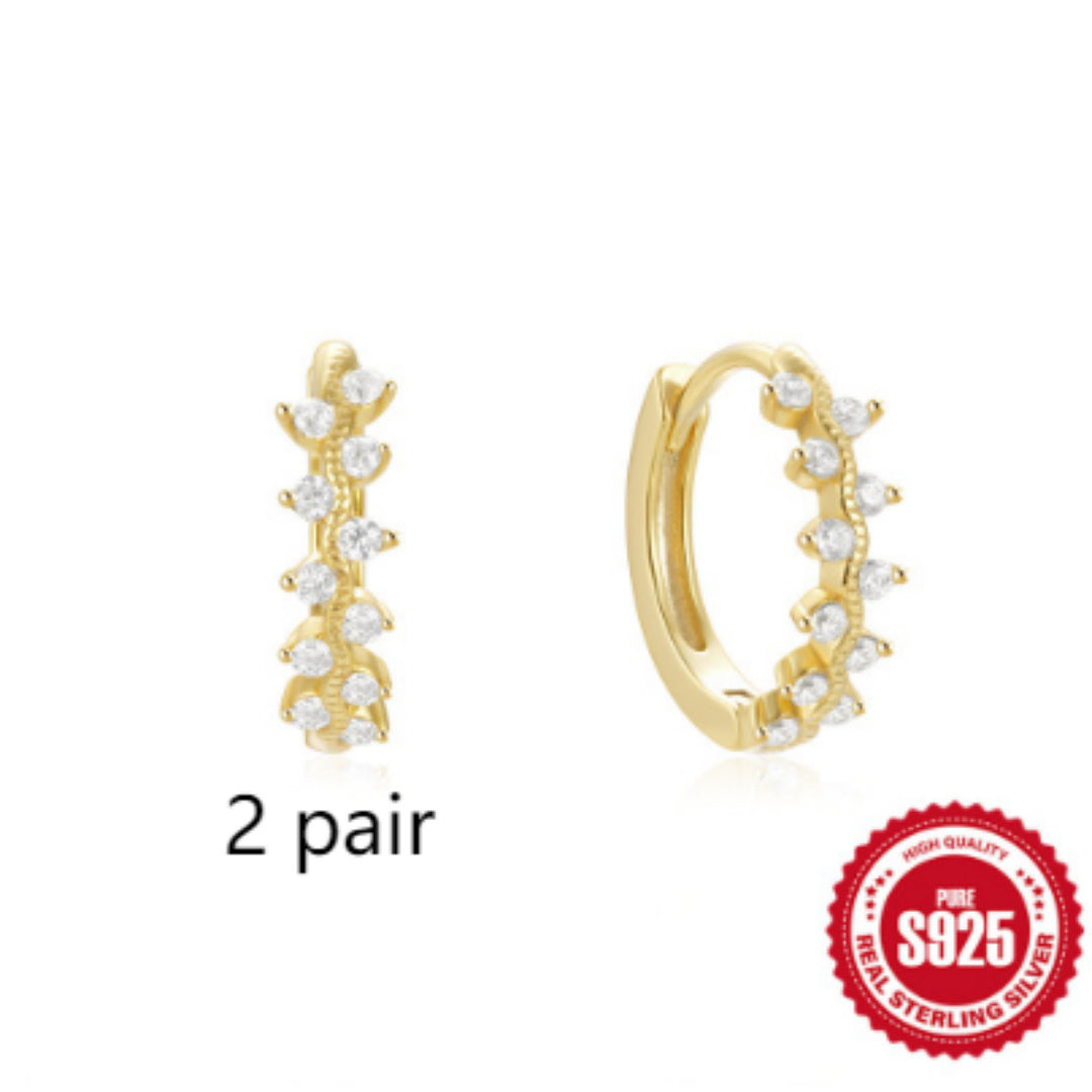 TwistGlow Zircon Earrings Sterling Silver