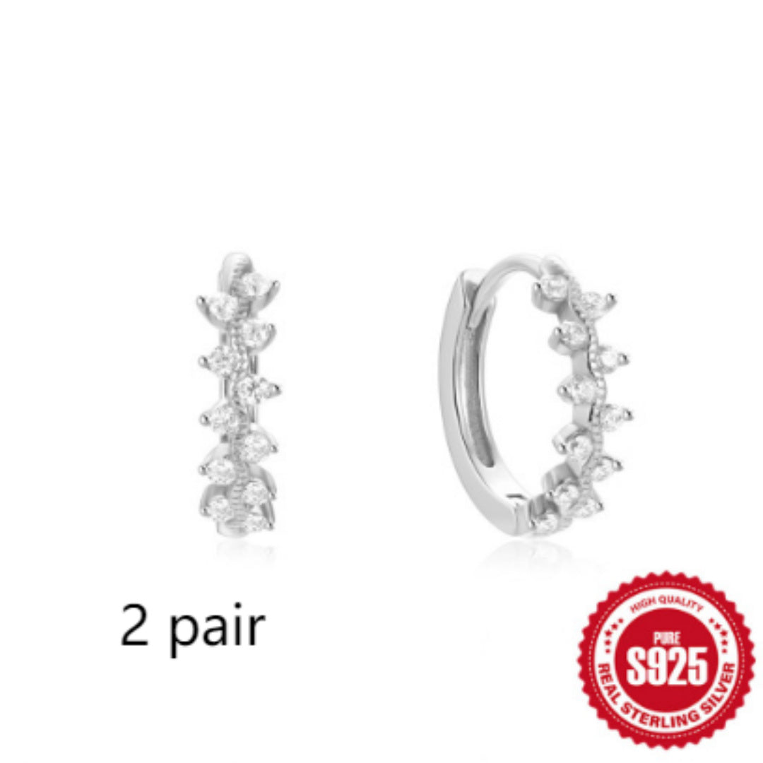 TwistGlow Zircon Earrings Sterling Silver