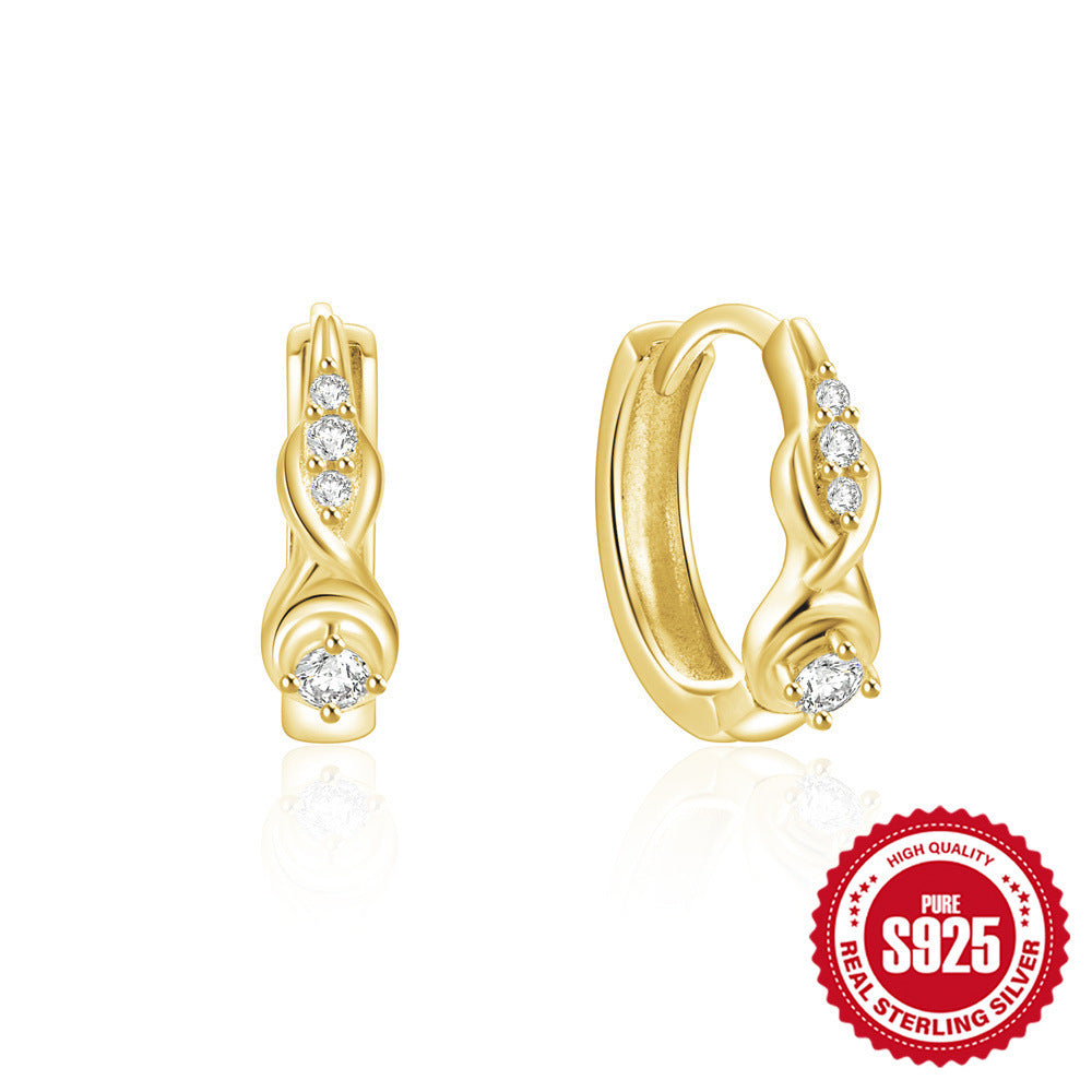 TwistGlow Zircon Earrings Sterling Silver