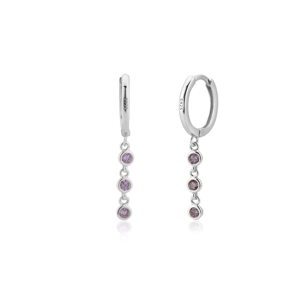 Starlit Round Zircon Dangles