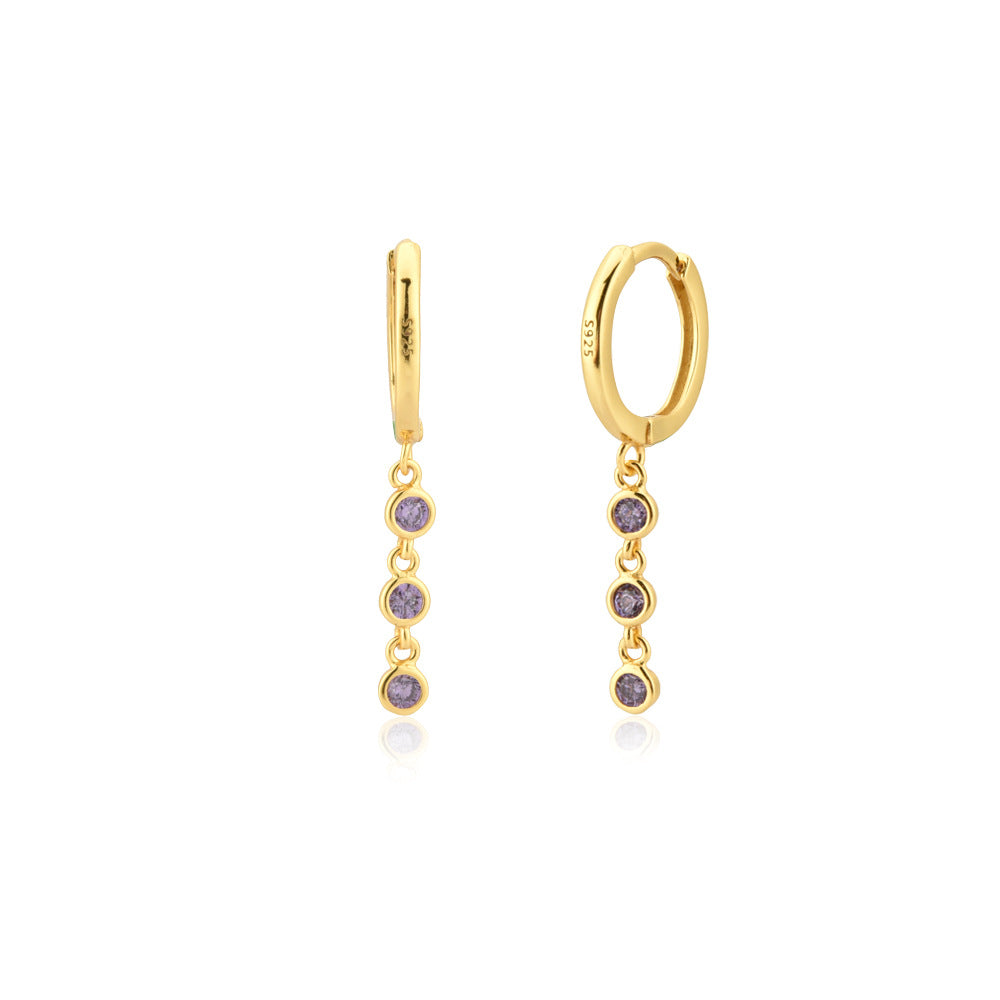Starlit Round Zircon Dangles